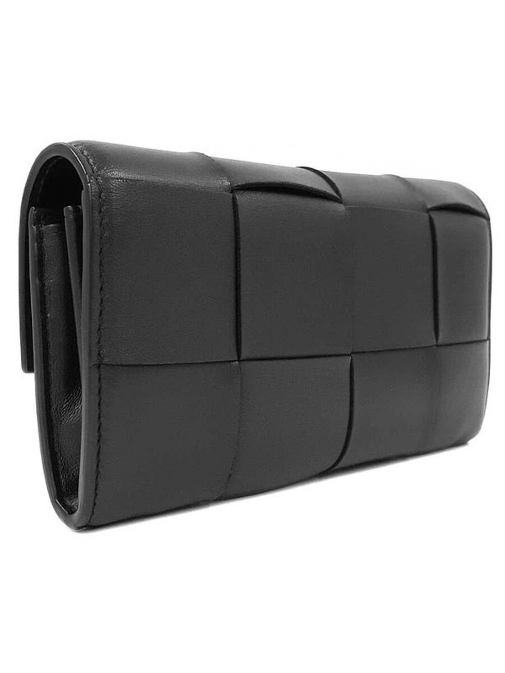 Bottega Veneta Long Wallet Cassette Bi Flap fold Black